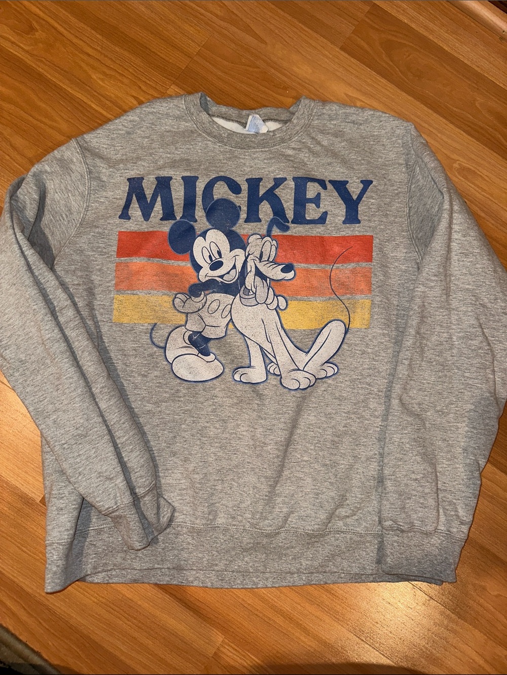 Mickey Graphic Crewneck Sweatshirt - Grey